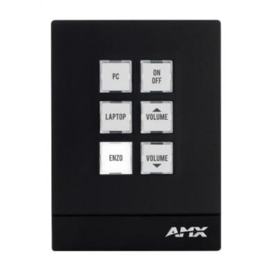 AMX Massio 6 Button Ethernet Control Pad AV Control Systems. Part code: FG2102-06P-B.