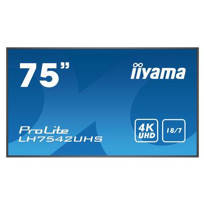 iiyama 75" ProLite LH7542UHS-B1 Commercial Display Commercial Displays. Part code: LH7542UHS-B1.