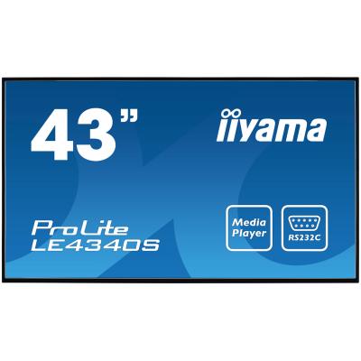 iiyama 43" LE4340S-B1 Display Commercial Displays. Part code: LE4340S-B1.