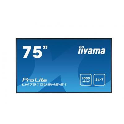 iiyama 75" ProLite LH7510USHB-B1 High-Bright Display Commercial Displays. Part code: LH7510USHB-B1.
